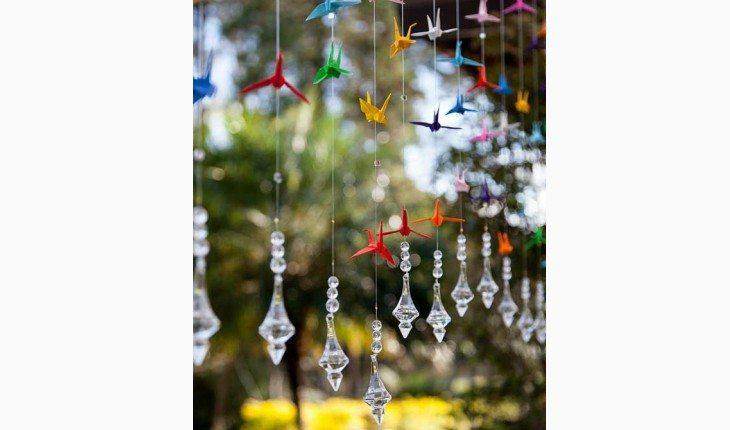 decoração oriental cortina tsuru origami pinterest