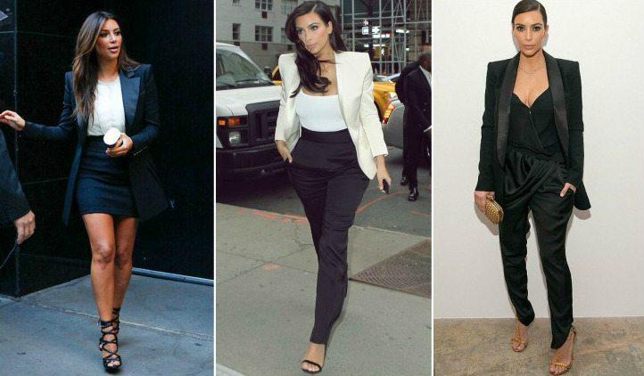 truques de estilo kardashians Kim blazer feminino pinterest