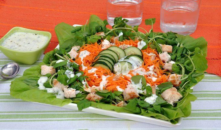 Saladas com frango são opções saborosas e nutritivas!