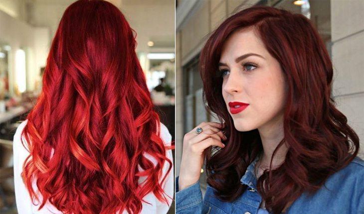 Na imagem há duas fotos de mulheres com o cabelo ruivo avermelhado