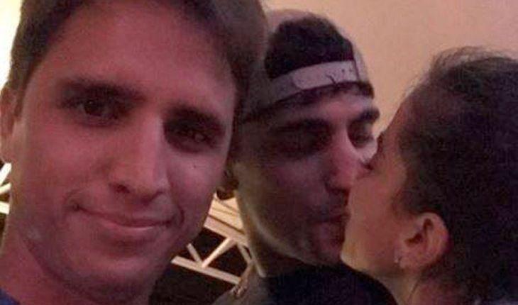 Anitta e o namorado. Na foto, montagem de Thiago Magalhães dando um beijinho em Anitta