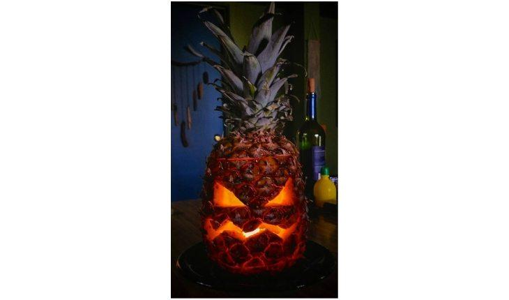 luminaria de abacaxi para decorar halloween