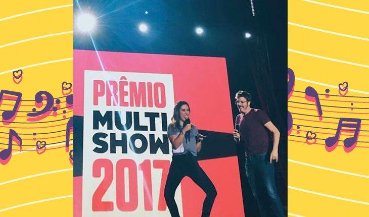 Prêmio Multishow 2017. Na foto, Tata Werneck e Fábio Porchat na apresentação do prêmio multishow