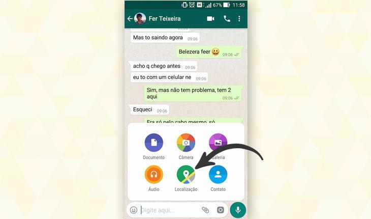 Como enviar localização fixa pelo WhatsApp