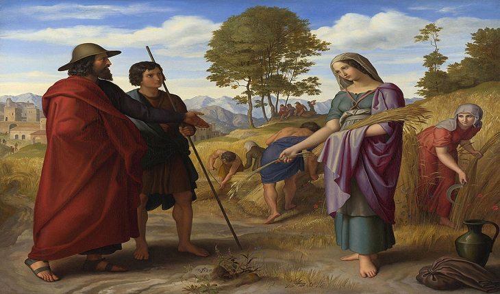 Ilustração representando Ruth deixando seu povo e passando a fazer parte da nação de Israel
