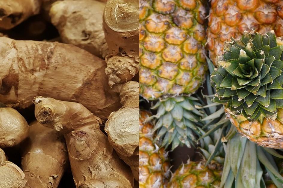 Benefícios do abacaxi e do gengibre