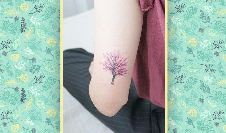 Tatuagens de árvores. Na foto, uma imagem de tatuagem de árvore em uma parte do corpo