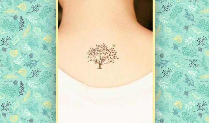 Tatuagens de árvores. Na foto, uma imagem de tatuagem de árvore em uma parte do corpo
