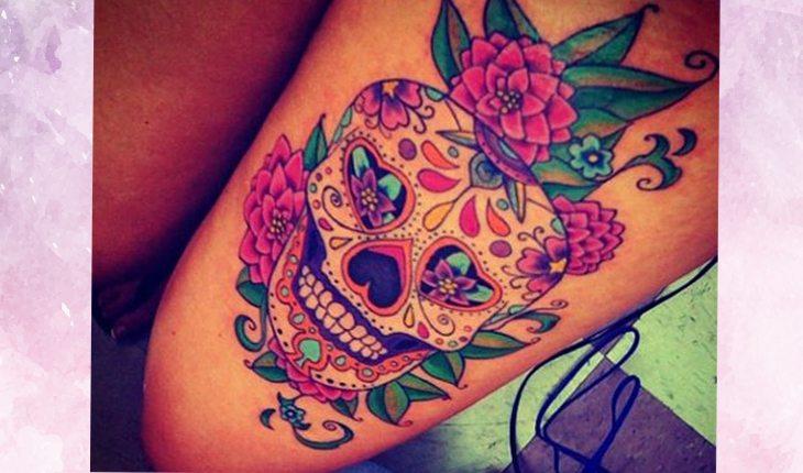 tatuagem de caveira mexicana