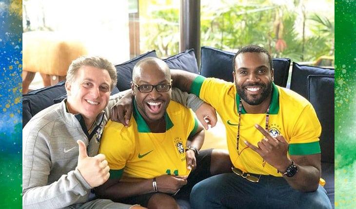 famosos comemorando o jogo do brasil