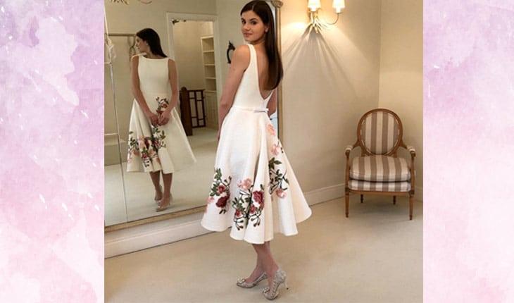 Vestido de noiva de Camila Queiroz no casamento civil: veja detalhes