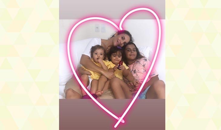Ivete Sangalo com os filhos Marcelo e as gêmeas