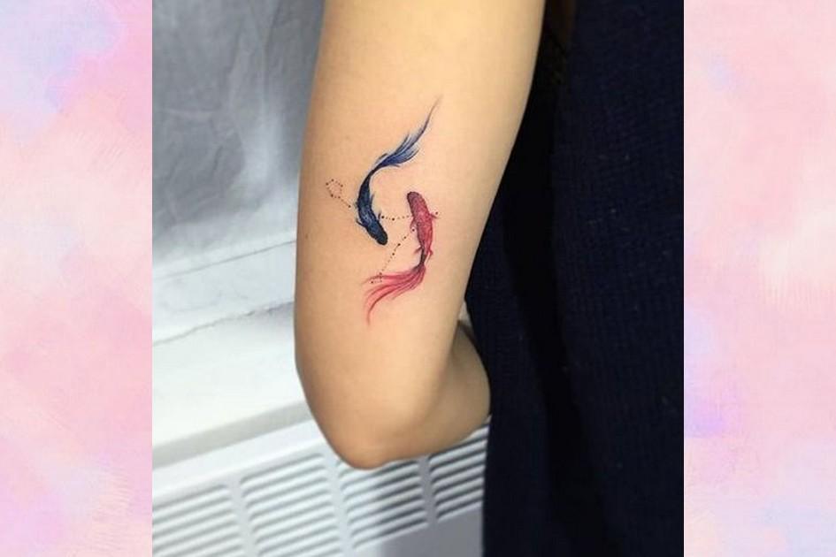 Tatuagem do signo de peixes