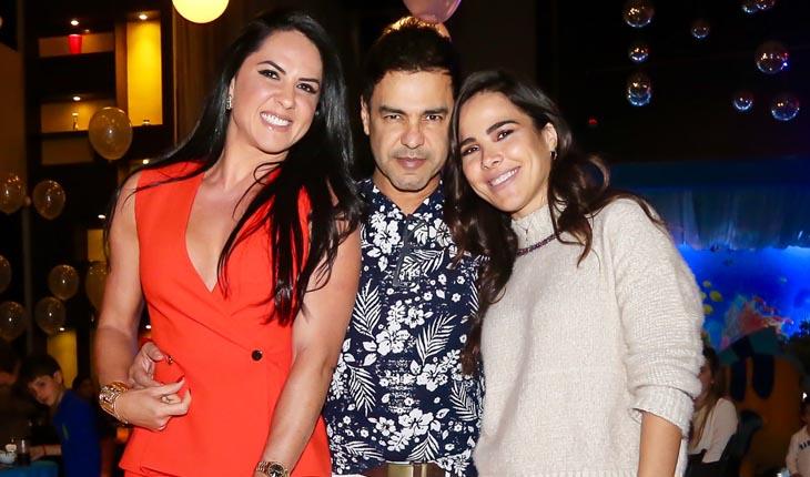 Zezé di Camargo com sua noiva Graciele Lacerda e a filha Wanessa Camargo