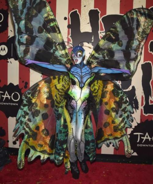 Heidi Klum vestida de borboleta em 2014