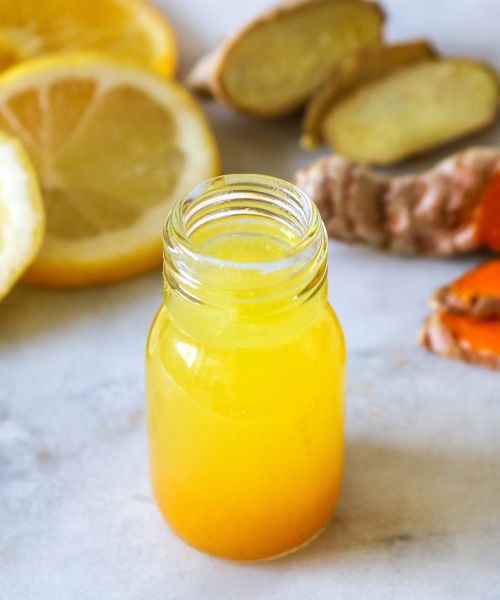 Shot de gengibre com limão e mel